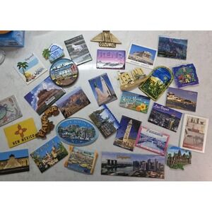 Lot 30 Travel Souvenir Fridge Magnets World Destinations USA Europe Mexico Asia